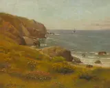 William Barr, Coastal view, oil on canvas