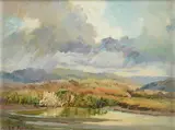Albert Thomas Derome, Winter Willows and Tules; Mouth of the Carmel River (Pair)