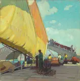 Ernest Martin Hennings, Fishermen Mending Nets