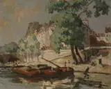 Jules Eugene Pages, View of Ile St. Louis from the Seine, Paris