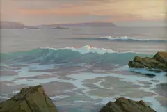 Roi Clarkson Colman, Laguna Sunset (Over the Rocks-), oil on canvas