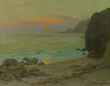 Catalina Sunrise, Lover's Cove by Granville Redmond, oil on canvas, sold Nov 2009