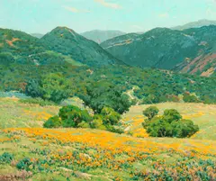 Granville Redmond, Southern California Hills, oil on canvas
