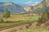 Columbia Gorge by American School, 1946, oil on canvas, sold Nov 2009
