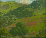 Trees Along the Foothills by William Wendt, oil on canvas, offered Nov 2009