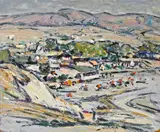 Clarence K. Hinkle, The Village - Laguna, oil on board