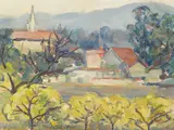 Donna N. Schuster, Santa Barbara, oil on canvas board