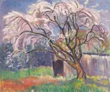 Harold Christopher Davies, Flowering tree, oil on canvas