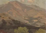 Foothills by Edgar Alwin Payne, oil on canvas affixed to board, sold Nov 2009