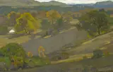 William Wendt, Autumn landscape, oil on canvas
