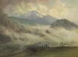 George Elbert Burr, Long's Peak, Estes Park, Colorado, watercolor and pencil on paper