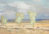 Carl Oscar Borg, Three trees along a dusty road