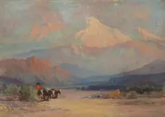 Arthur William Best, Riders in Death Valley, oil on canvas