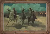 Charles Damrow, Shootout, oil on board