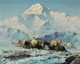 Eustace Paul Ziegler, 'Mt. McKinley and Pack Horses'