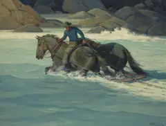 Herman Ernest Struck, Fording the River, oil on canvas
