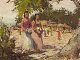 Burt Procter, South Pacific village scene
