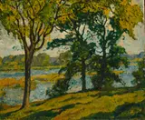 Connecticut River in Summer by Guy Carleton Wiggins, oil on canvas, offered Dec 2009