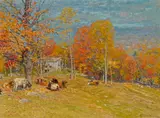 John Joseph Enneking, Autumn pasture, oil on canvas
