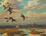 'Winging in Spring' by Harry Curieux Adamson, oil on canvas, sold Dec 2009