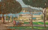 Richard Edward Miller, Untitled (Charlotte Amelie, St. Thomas), oil on board