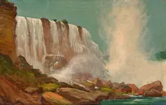 James Everett Stuart, Niagara Falls, oil on canvas board