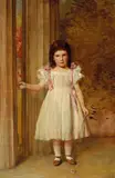 Phoebe A. Jenks, A portrait of a young girl, oil on canvas