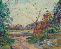 Charles H. Ebert, Country Lane in Autumn, oil on canvas