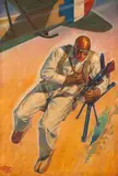 Hubert Rogers, Bailing out, oil on canvas