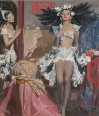 Elbert McGran Jackson, Behind the curtain, oil on canvas