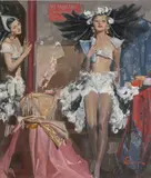 Elbert McGran Jackson, Behind the curtain, oil on canvas