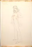Alberto Vargas, 'I wonder what would happen if I left the 'reservation?', watercolor and colored pencils over graphite on thin tracing paper adhered to board