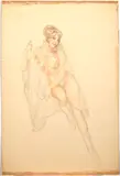 Alberto Vargas, Let it Rain, watercolor and colored pencils over graphite on tracing paper adhered to board