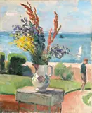 Henri Lebasque, La terrasse devant la mer, Préfailles