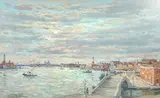Jean Rigaud, Venise contre-jour, 1984, oil on canvas