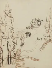 Clavadel by Ernst Ludwig Kirchner, c. 1908, ink on paper, sold Nov 2009