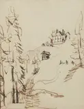 Clavadel by Ernst Ludwig Kirchner, c. 1908, ink on paper, sold Nov 2009