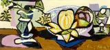 Still life with a vase of flowers, a bowl of oranges and a glass by Emil Filla, 1948, oil on canvas, sold Nov 2009