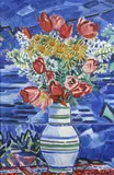 Still life with tulips, daisies and lilacs in a vase by Václav Špála, 1939, oil on canvas, sold Nov 2009