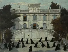 A break from prayers by Nino Caffè, oil on panel, sold Nov 2009