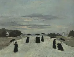 Nino Caffè, The storm has passed, oil on panel