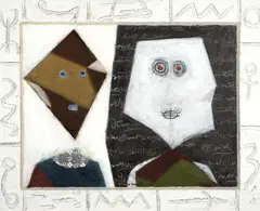 Max Papart, Couple, mixed media on canvas