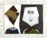 Max Papart, Couple, mixed media on canvas
