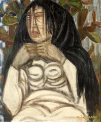 Giuseppe Migneco, Figura di Donna, 1963, oil on canvas