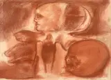 Leon Golub, The Hunter, 1956, sanguine on paper