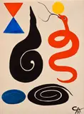 L'enchanteur by Alexander Calder, 1971, gouache on paper, sold Nov 2009