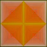 Richard Anuszkiewicz, Union of the Four IV, 1968, liquitex on board