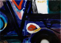 Edo Murtić, Untitled, enamel on steel on panel