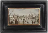 Hendric Avercamp, Winter Landscape with Skaters, First half of 17th century, Oil on copper sheet