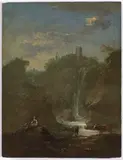 Norbert Grund, Near the Waterfall, First half of the 18th century, Oil on wood